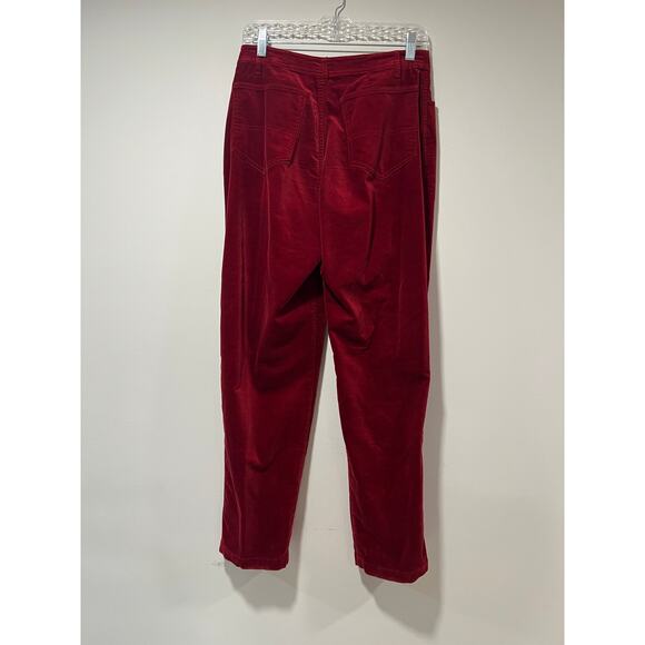 Sigrid Olsen Merlot Red Cotton Velour Jeans w Stretch Straight Fit Size 6 JL - Picture 4 of 8